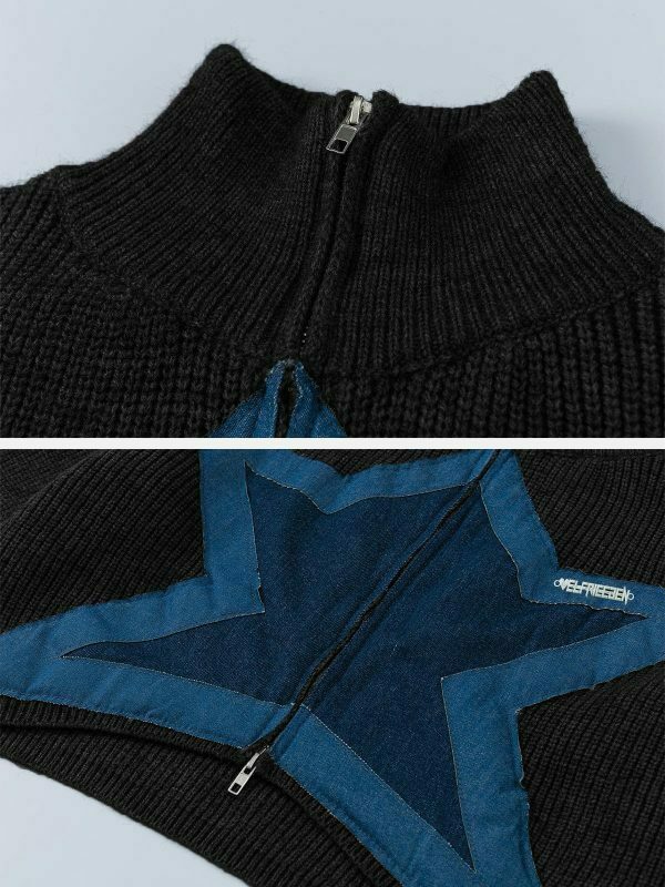 denim star applique cardigan [revolutionary] 2953